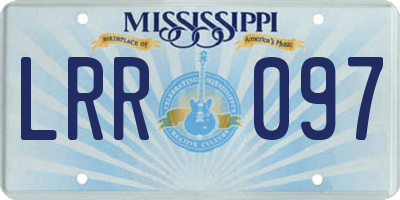 MS license plate LRR097