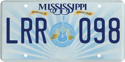 MS license plate LRR098