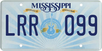MS license plate LRR099