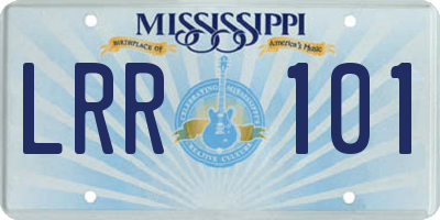 MS license plate LRR101