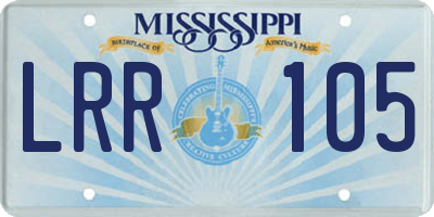 MS license plate LRR105