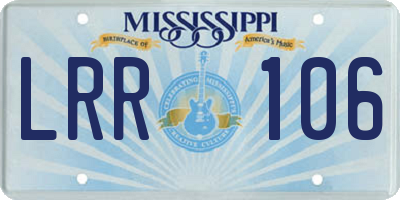 MS license plate LRR106
