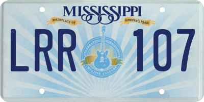 MS license plate LRR107