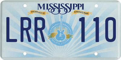 MS license plate LRR110