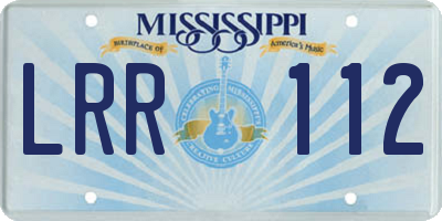 MS license plate LRR112