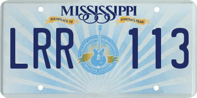 MS license plate LRR113