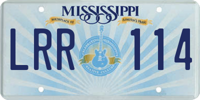 MS license plate LRR114