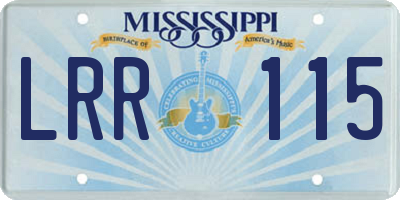 MS license plate LRR115