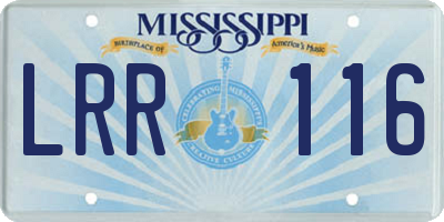 MS license plate LRR116