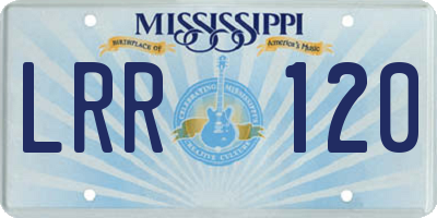 MS license plate LRR120