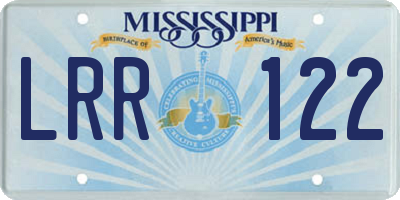MS license plate LRR122