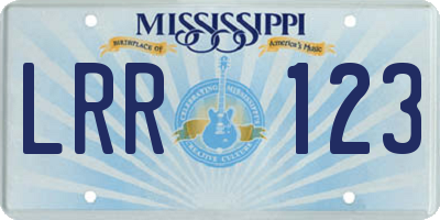 MS license plate LRR123