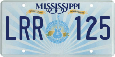 MS license plate LRR125