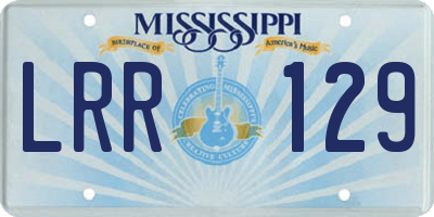 MS license plate LRR129