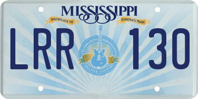 MS license plate LRR130