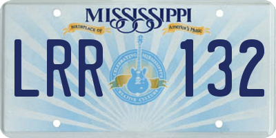 MS license plate LRR132