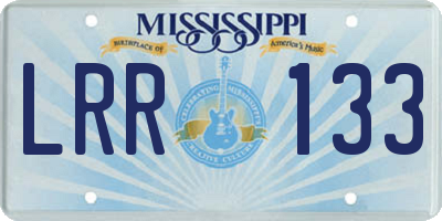 MS license plate LRR133