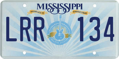 MS license plate LRR134