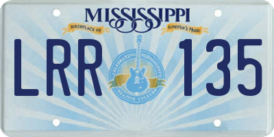 MS license plate LRR135