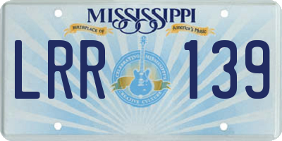 MS license plate LRR139