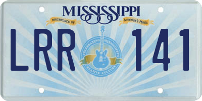 MS license plate LRR141