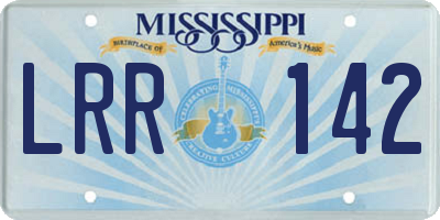 MS license plate LRR142