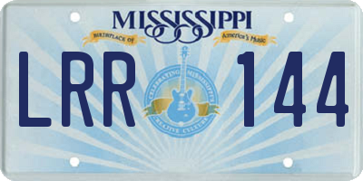 MS license plate LRR144