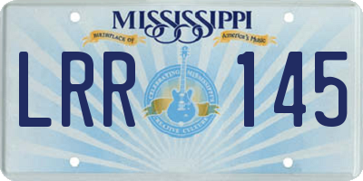 MS license plate LRR145