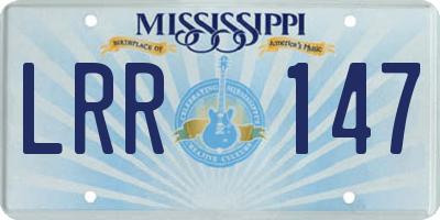 MS license plate LRR147