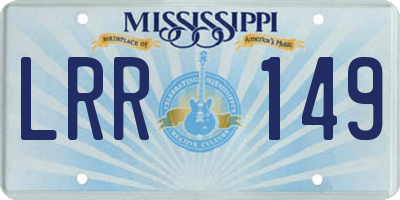 MS license plate LRR149