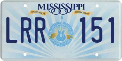 MS license plate LRR151