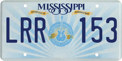 MS license plate LRR153