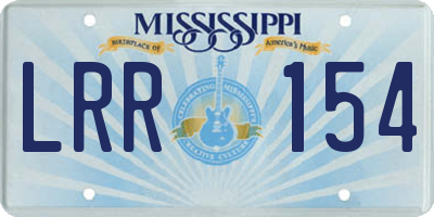 MS license plate LRR154
