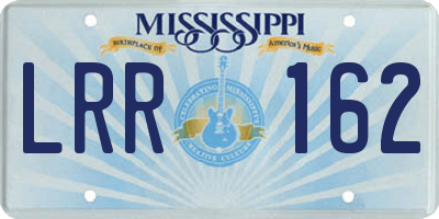 MS license plate LRR162