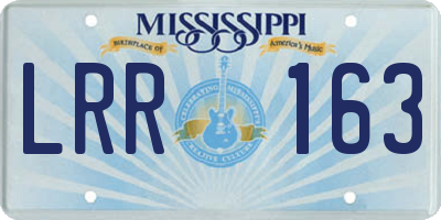 MS license plate LRR163