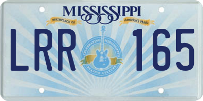 MS license plate LRR165
