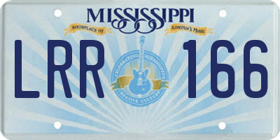 MS license plate LRR166