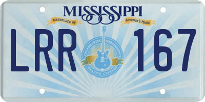MS license plate LRR167