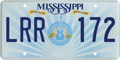 MS license plate LRR172