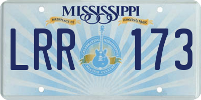 MS license plate LRR173