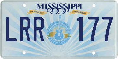 MS license plate LRR177