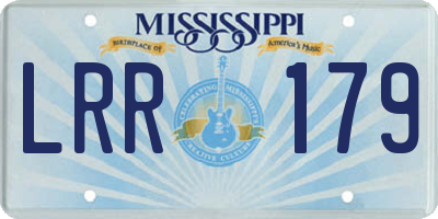 MS license plate LRR179