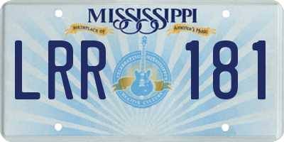 MS license plate LRR181