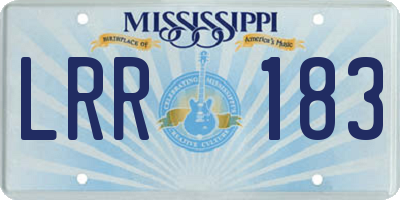 MS license plate LRR183