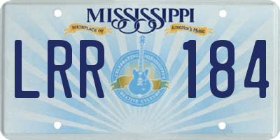 MS license plate LRR184