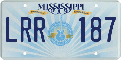 MS license plate LRR187