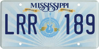 MS license plate LRR189