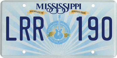 MS license plate LRR190