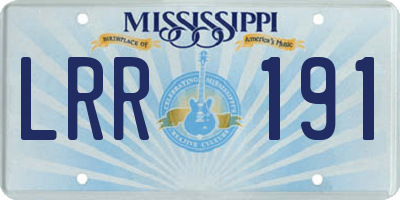 MS license plate LRR191