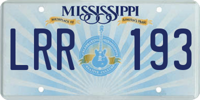 MS license plate LRR193